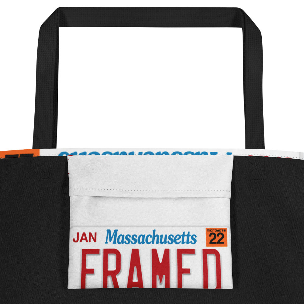Microdots "FRAMED" All-Over Print Large Tote Bag