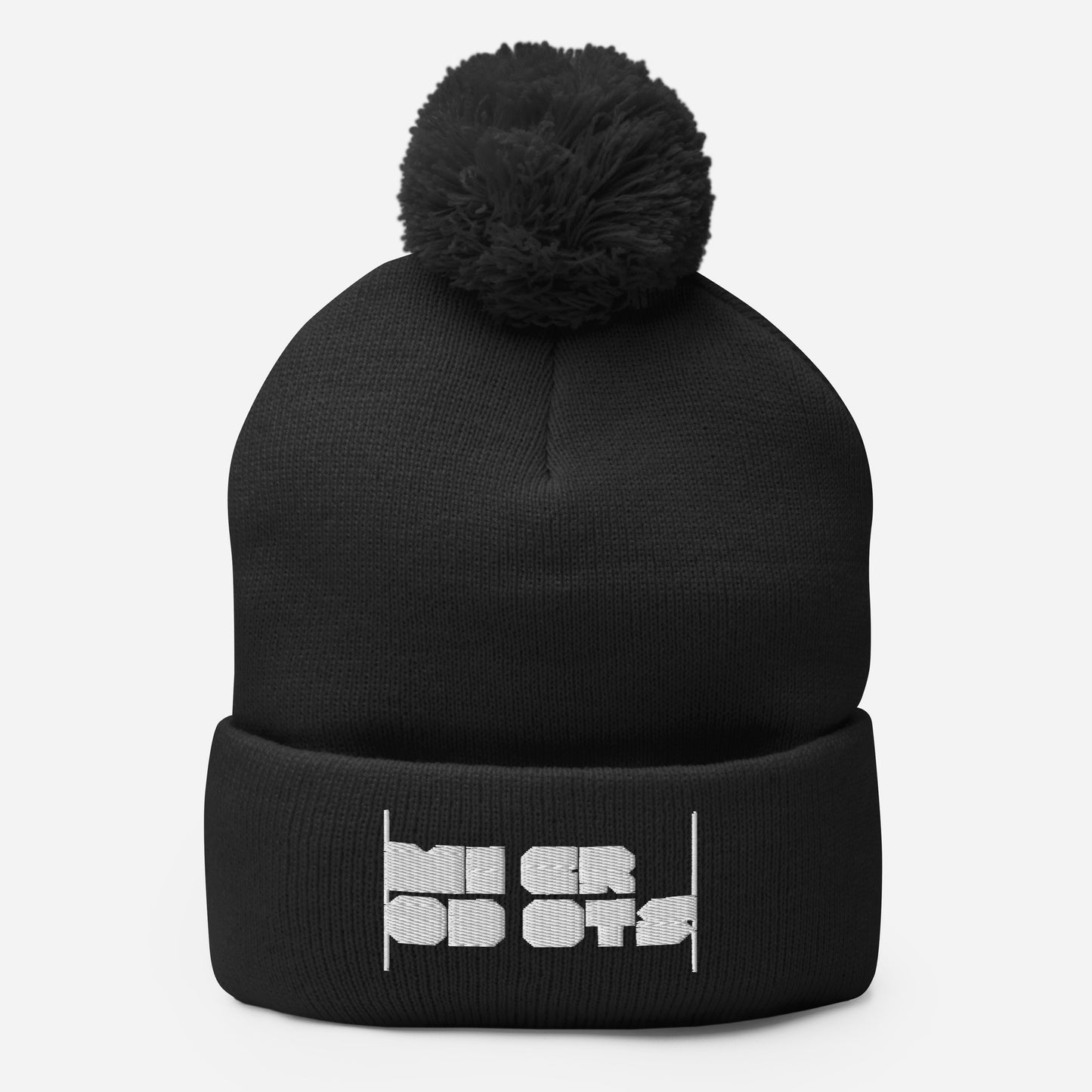 Microdots Bar Logo - Pom-Pom Beanie