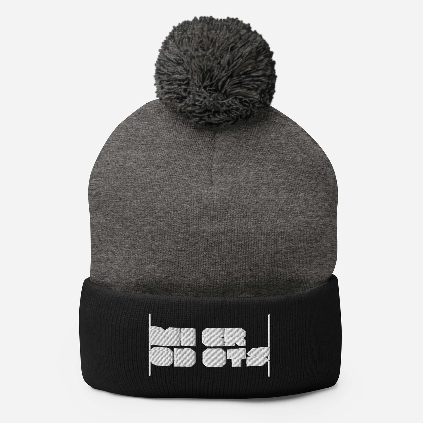 Microdots Bar Logo - Pom-Pom Beanie