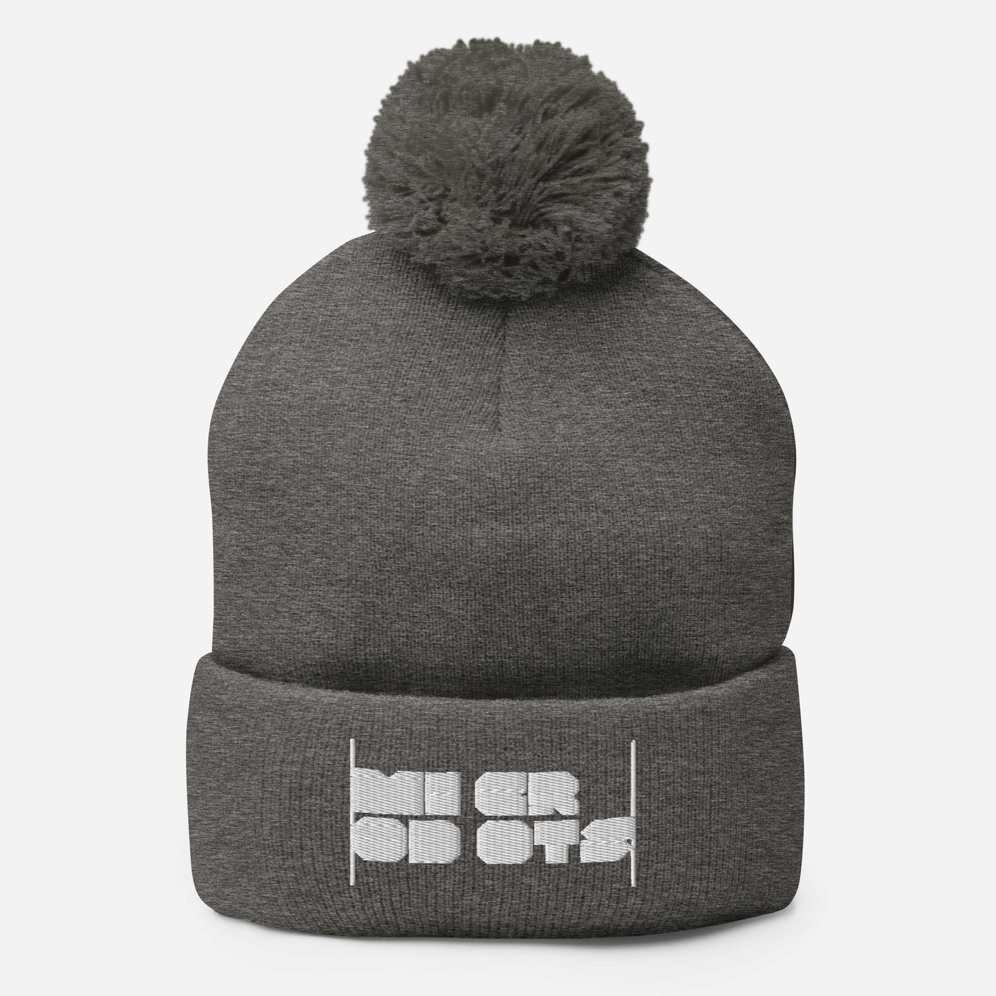 Microdots Bar Logo - Pom-Pom Beanie
