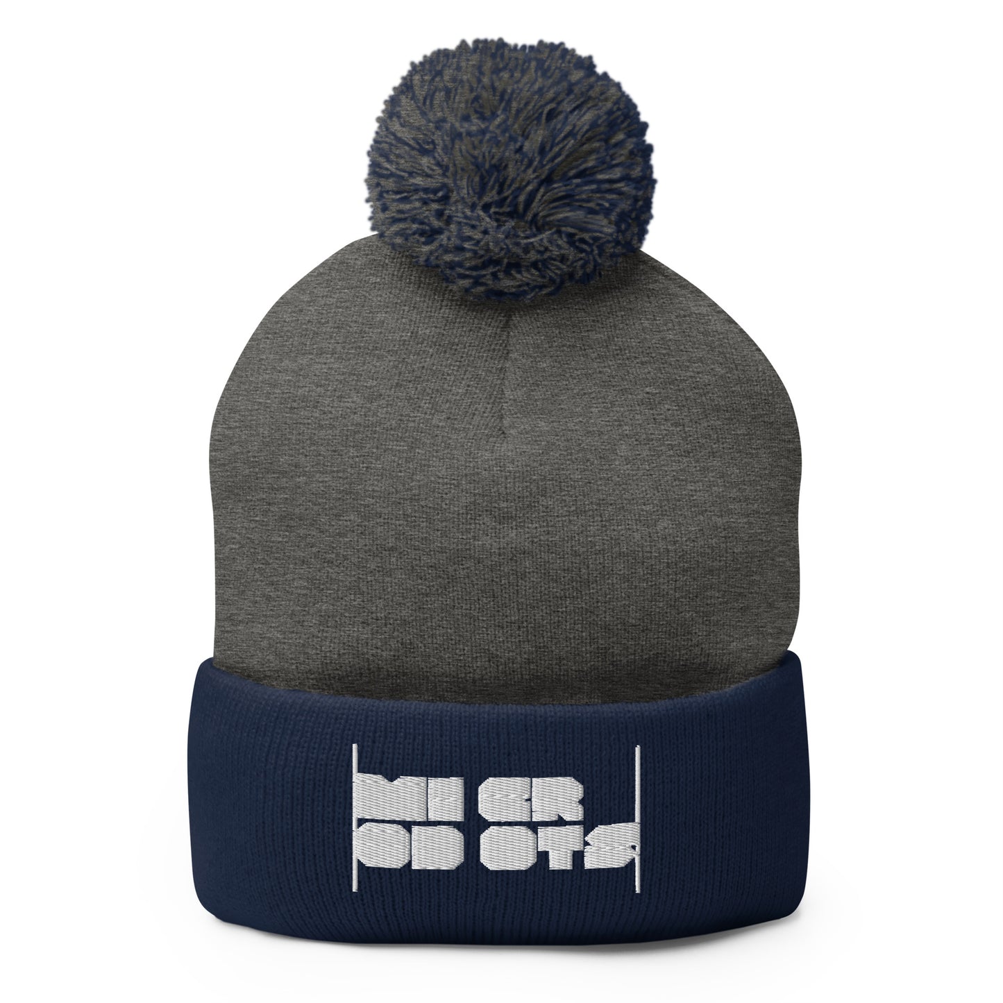 Microdots Bar Logo - Pom-Pom Beanie