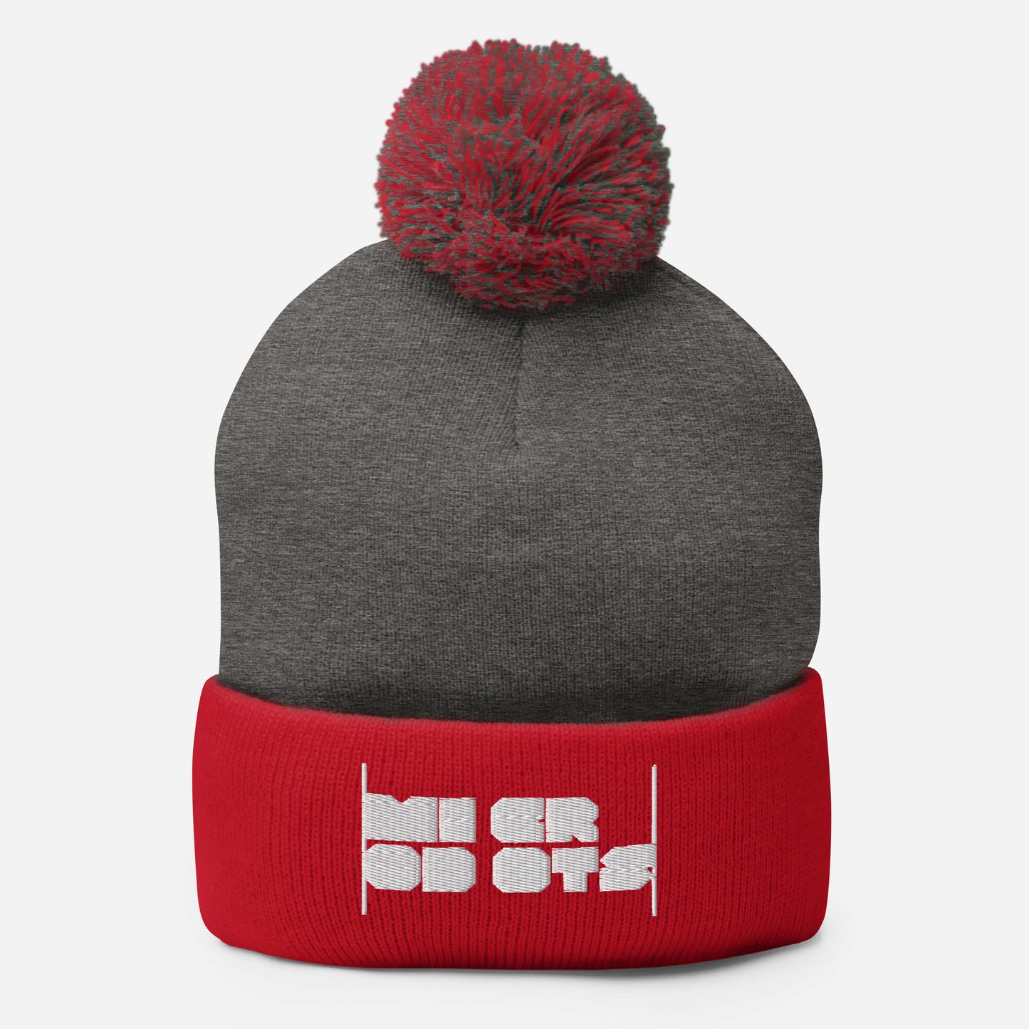 Microdots Bar Logo - Pom-Pom Beanie