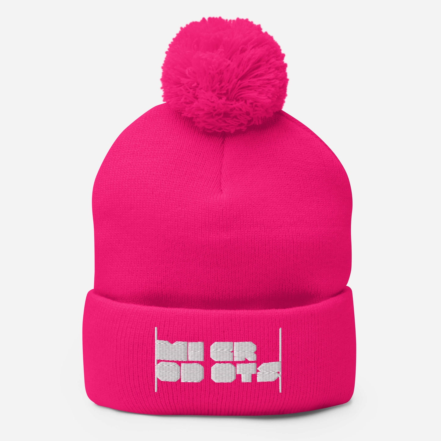 Microdots Bar Logo - Pom-Pom Beanie