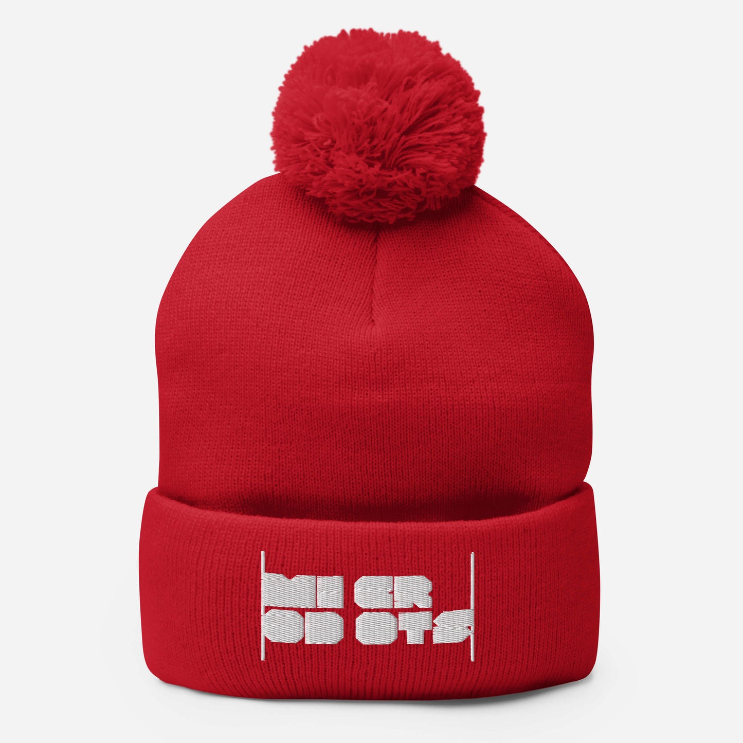 Microdots Bar Logo - Pom-Pom Beanie
