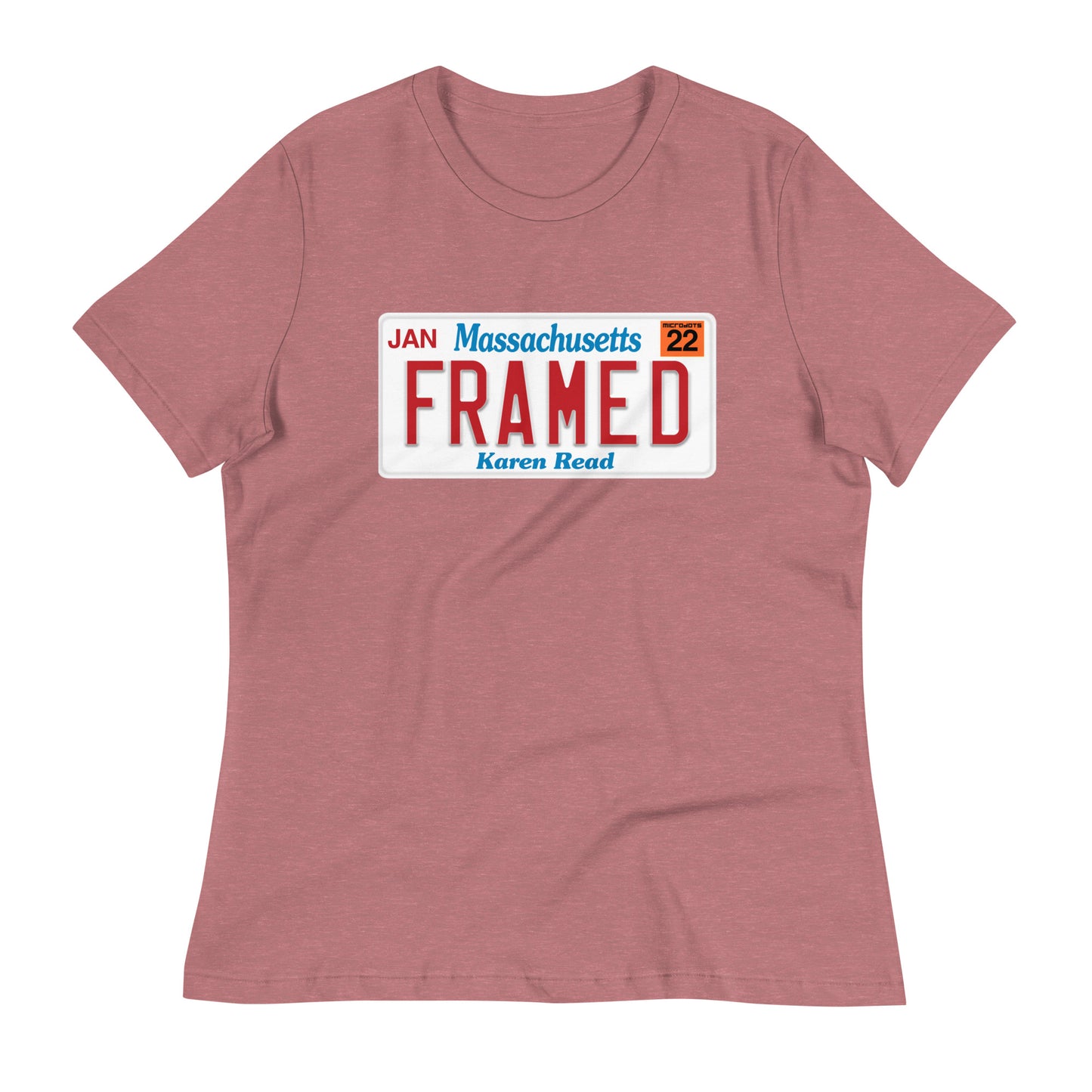 Pink Microdots Karen Read "FRAMED" Plate Design - Women's T-Shirt