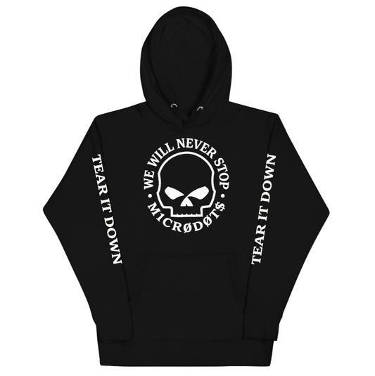 Microdots Skull Graphic 'Tear it Down' - Unisex Hoodie